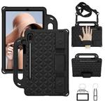 For Galaxy Tab S8 / Galaxy Tab S7 T870/T875 Diamond Series EVA  Anti-Fall Shockproof Sleeve Protective Shell Case with Holder & Strap(Black)