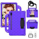 For Galaxy Tab S8 / Galaxy Tab S7 T870/T875 Diamond Series EVA Anti-Fall Shockproof Sleeve Protective Shell Case with Holder & Strap(Purple)