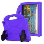 For Amazon Kindle Fire HD8 Plus (2020) EVA Material Children Flat Anti Falling Cover Protective Shell with Thumb Bracket(Purple)