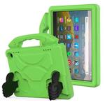 For Amazon Kindle Fire HD8 Plus (2020) EVA Material Children Flat Anti Falling Cover Protective Shell with Thumb Bracket(Green)