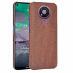 For Nokia 3.4 Shockproof Crocodile Texture PC + PU Case(Brown)