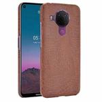 For Nokia 5.4 Shockproof Crocodile Texture PC + PU Case(Brown)