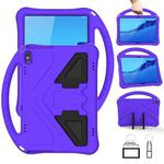 For Huawei MediaPad T5 10.1 EVA Flat Anti Falling Protective Case Shell with Holder(Purple)