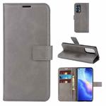 For OPPO Reno5 Pro 5G Retro Calf Pattern Buckle Horizontal Flip Leather Case with Holder & Card Slots & Wallet (Gray)