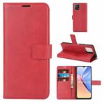 Retro Calf Pattern Buckle Card Wallet Left and Right Flip Phone Holster with Bracket Function For vivo iQOO U3 / Y52S(Red)
