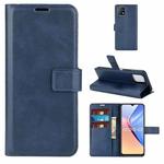 Retro Calf Pattern Buckle Card Wallet Left and Right Flip Phone Holster with Bracket Function For vivo iQOO U3 / Y52S(Blue)