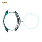 For Samsung Galaxy Watch 3 41mm 2 in 1 ENKAY Hat-Prince Electroplate Soft TPU Case + 0.2mm 9H 2.15D Curved Edge Tempered Glass Film(Cyan)