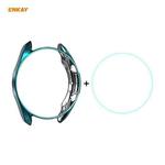 For Samsung Galaxy Watch 3 45mm 2 in 1 ENKAY Hat-Prince Electroplate Soft TPU Case + 0.2mm 9H 2.15D Curved Edge Tempered Glass Film(Cyan)