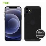 For iPhone 12 MOFi Honeycomb Texture Breathable PC Shockproof Protective Back Cover Case(Black)