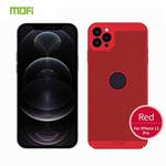 For iPhone 12 Pro MOFi Honeycomb Texture Breathable PC Shockproof Protective Back Cover Case(Red)