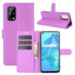 For OPPO Realme V5 / K7X / Realme Q2 / Realme 7 5G Litchi Texture Horizontal Flip Protective Case with Holder & Card Slots & Wallet(Purple)