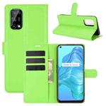 For OPPO Realme V5 / K7X / Realme Q2 / Realme 7 5G Litchi Texture Horizontal Flip Protective Case with Holder & Card Slots & Wallet(Green)