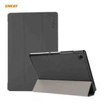 For Samsung Galaxy Tab A7 10.4 2020 T500 / T505 ENKAY 3-folding Skin Texture Horizontal Flip PU Leather + PC Smart Case with Holder(Dark Grey)