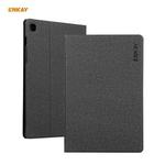 For Samsung Galaxy Tab A7 10.4 2020 T500 / T505 ENKAY Coarse Cloth Pattern PU Leather + TPU Smart Case with Holder & Sleep / Wake-up Function(Black)