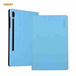 For Samsung Galaxy Tab S8 / Galaxy Tab S7 11.0 T870 / T875 ENKAY Horizontal Flip PU Leather + TPU Smart Case with Holder & Sleep / Wake-up Function(Light Blue)