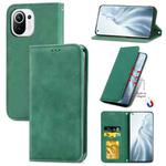 For Xiaomi Mi 11 Retro Skin Feel Business Magnetic Horizontal Flip Leather Case With Holder & Card Slots & Wallet & Photo Frame(Green)