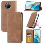 For Xiaomi Redmi Note 9 5G Retro Skin Feel Business Magnetic Horizontal Flip Leather Case With Holder & Card Slots & Wallet & Photo Frame(Brown)