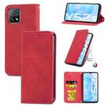For vivo Y52S Retro Skin Feel Business Magnetic Horizontal Flip Leather Case With Holder & Card Slots & Wallet & Photo Frame(Red)