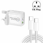 SDC-20WA+C 20W PD 3.0 + QC 3.0 USB Dual Port Fast Charging Universal Travel Charger with Type-C / USB-C to Type-C / USB-C Fast Charging Data Cable, UK Plug