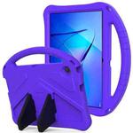 For Huawei MediaPad T3 10 EVA Flat Anti Falling Protective Case Shell with Holder(Purple)