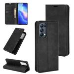 For OPPO Reno5 Pro 5G Retro-skin Business Magnetic Suction Leather Case with Holder & Card Slots & Wallet(Black)