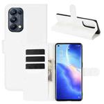 For OPPO Reno5 Pro 5G Litchi Texture Horizontal Flip Protective Case with Holder & Card Slots & Wallet(White)