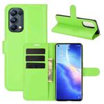 For OPPO Reno5 Pro 5G Litchi Texture Horizontal Flip Protective Case with Holder & Card Slots & Wallet(Green)
