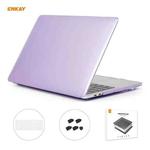 ENKAY 3 in 1 Crystal Laptop Protective Case + EU Version TPU Keyboard Film + Anti-dust Plugs Set for MacBook Pro 13.3 inch A1706 / A1989 / A2159 (with Touch Bar)(Purple)