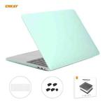 ENKAY 3 in 1 Matte Laptop Protective Case + EU Version TPU Keyboard Film + Anti-dust Plugs Set for MacBook Pro 13.3 inch A1706 / A1989 / A2159 (with Touch Bar)(Green)