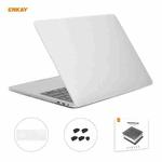 ENKAY 3 in 1 Matte Laptop Protective Case + EU Version TPU Keyboard Film + Anti-dust Plugs Set for MacBook Pro 13.3 inch A1708 (without Touch Bar)(White)