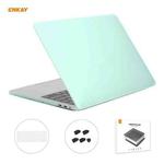ENKAY 3 in 1 Matte Laptop Protective Case + US Version TPU Keyboard Film + Anti-dust Plugs Set for MacBook Pro 15.4 inch A1707 & A1990 (with Touch Bar)(Green)