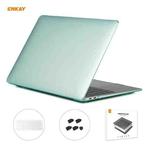 For MacBook Air 13.3 inch A1932 2018 ENKAY 3 in 1 Crystal Laptop Protective Case and EU Version TPU Keyboard Film and Anti-dust Plugs Set(Green)