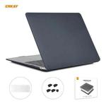 ENKAY 3 in 1 Matte Laptop Protective Case + EU Version TPU Keyboard Film + Anti-dust Plugs Set for MacBook Air 13.3 inch A1932 (2018)(Black)