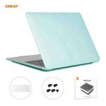 ENKAY 3 in 1 Matte Laptop Protective Case + EU Version TPU Keyboard Film + Anti-dust Plugs Set for MacBook Air 13.3 inch A1932 (2018)(Green)