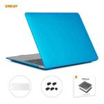 ENKAY 3 in 1 Matte Laptop Protective Case + EU Version TPU Keyboard Film + Anti-dust Plugs Set for MacBook Air 13.3 inch A1932 (2018)(Light Blue)