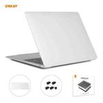 ENKAY 3 in 1 Matte Laptop Protective Case + EU Version TPU Keyboard Film + Anti-dust Plugs Set for MacBook Air 13.3 inch A1932 (2018)(White)