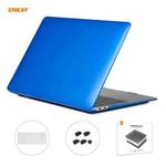 For MacBook Air 13.3 inch A2179 & A2337 2020 ENKAY 3 in 1 Crystal Laptop Protective Case + US Version TPU Keyboard Film + Anti-dust Plugs Set(Dark Blue)