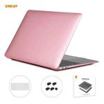 For MacBook Air 13.3 inch A2179 & A2337 2020 ENKAY 3 in 1 Crystal Laptop Protective Case + US Version TPU Keyboard Film + Anti-dust Plugs Set(Pink)
