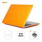 ENKAY 3 in 1 Crystal Laptop Protective Case + US Version TPU Keyboard Film + Anti-dust Plugs Set for MacBook Pro 13.3 inch A2251 & A2289 & A2338 (with Touch Bar)(Orange)