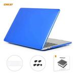 ENKAY 3 in 1 Crystal Laptop Protective Case + EU Version TPU Keyboard Film + Anti-dust Plugs Set for MacBook Pro 13.3 inch A2251 & A2289 & A2338 (with Touch Bar)(Dark Blue)