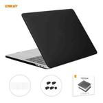 ENKAY 3 in 1 Matte Laptop Protective Case + US Version TPU Keyboard Film + Anti-dust Plugs Set for MacBook Pro 16 inch A2141 (with Touch Bar)(Black)