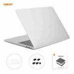 ENKAY 3 in 1 Matte Laptop Protective Case + US Version TPU Keyboard Film + Anti-dust Plugs Set for MacBook Pro 16 inch A2141 (with Touch Bar)(White)