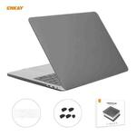 ENKAY 3 in 1 Matte Laptop Protective Case + EU Version TPU Keyboard Film + Anti-dust Plugs Set for MacBook Pro 16 inch A2141 (with Touch Bar)(Grey)