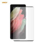 For Samsung Galaxy S21 Ultra 5pcs ENKAY Hat-Prince 0.26mm 9H 3D Explosion-proof Full Screen Curved Heat Bending Tempered Glass Film