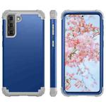 For Samsung Galaxy S21 Plus 5G PC+ Silicone Three-piece Anti-drop Mobile Phone Protective Back Cover(Blue)