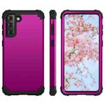 For Samsung Galaxy S21 Plus 5G PC+ Silicone Three-piece Anti-drop Mobile Phone Protective Back Cover(Purple)