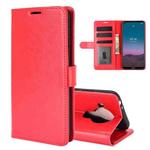 For Nokia 5.4 R64 Texture Single Horizontal Flip Protective Case with Holder & Card Slots & Wallet& Photo Frame(Red)