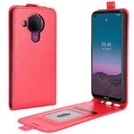 For Nokia 5.4 R64 Texture Single Vertical Flip Leather Protective Case with Card Slots & Photo Frame(Red)