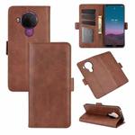 For Nokia 5.4 Dual-side Magnetic Buckle Horizontal Flip Leather Case with Holder & Card Slots & Wallet(Brown)