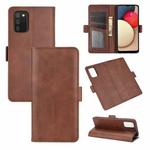 For Samsung Galaxy A02s (US Version) / M02s Dual-side Magnetic Buckle Horizontal Flip Leather Case with Holder & Card Slots & Wallet(Brown)